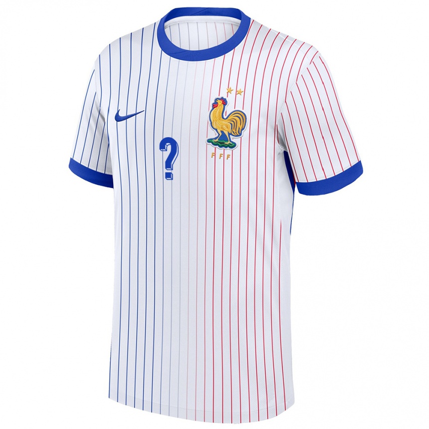 Kids Football France Your Name #0 White Away Jersey 24-26 T-Shirt