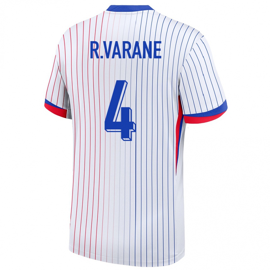 Kids Football France Raphael Varane #4 White Away Jersey 24-26 T-Shirt