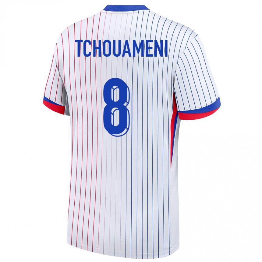 Kids Football France Aurelien Tchouameni #8 White Away Jersey 24-26 T-Shirt