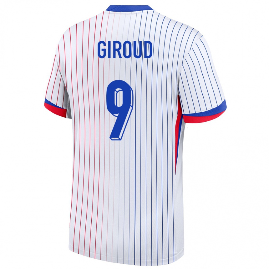 Kids Football France Olivier Giroud #9 White Away Jersey 24-26 T-Shirt