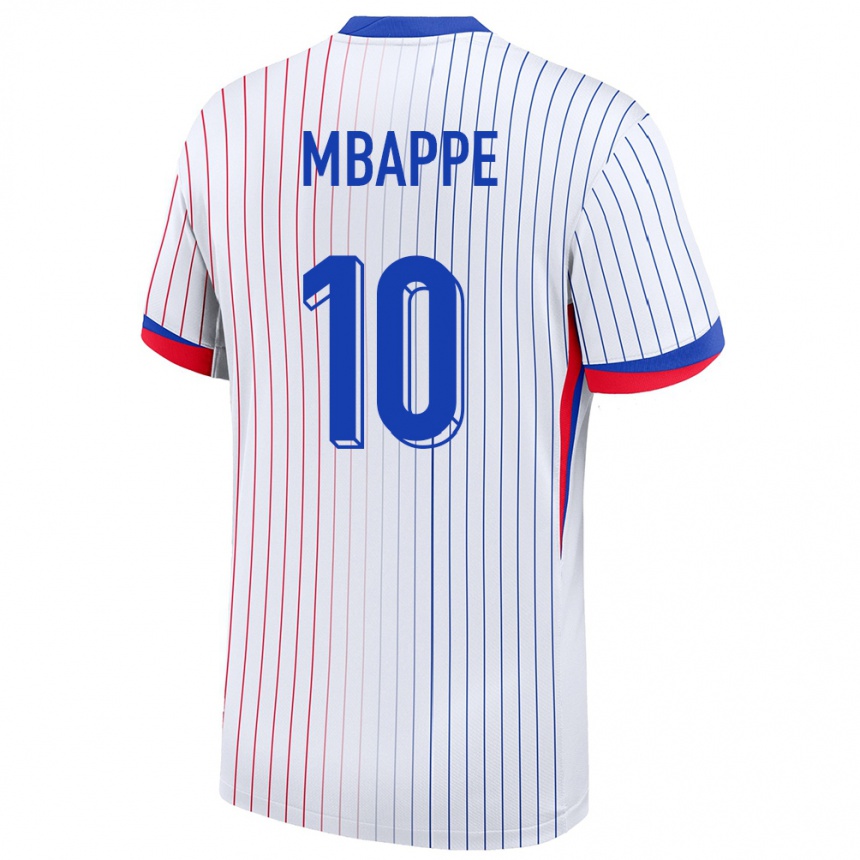 Kids Football France Kylian Mbappe #10 White Away Jersey 24-26 T-Shirt