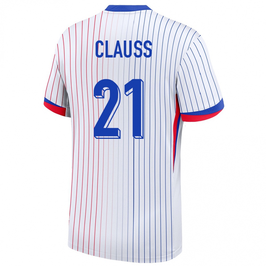 Kids Football France Jonathan Clauss #21 White Away Jersey 24-26 T-Shirt