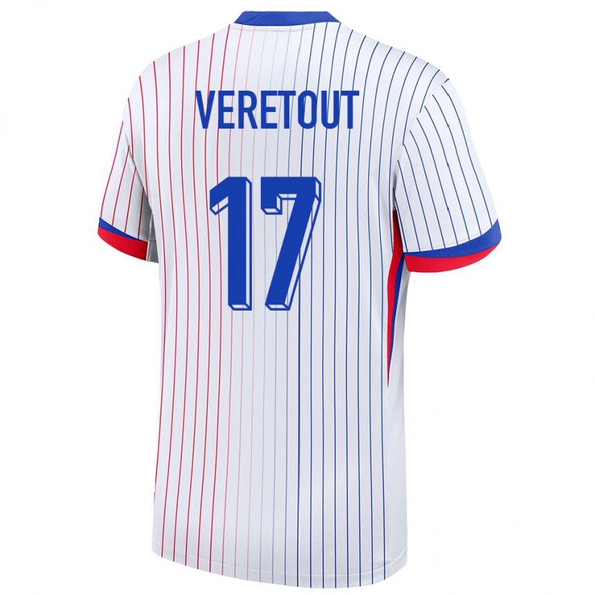 Kids Football France Jordan Veretout #17 White Away Jersey 24-26 T-Shirt