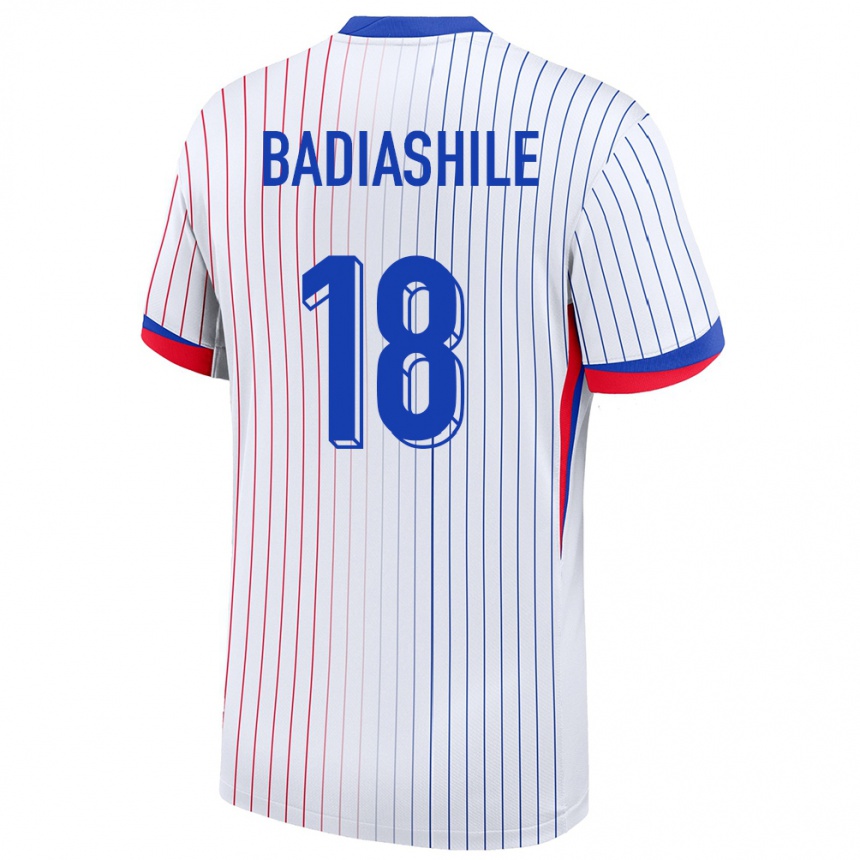 Kids Football France Benoit Badiashile #18 White Away Jersey 24-26 T-Shirt