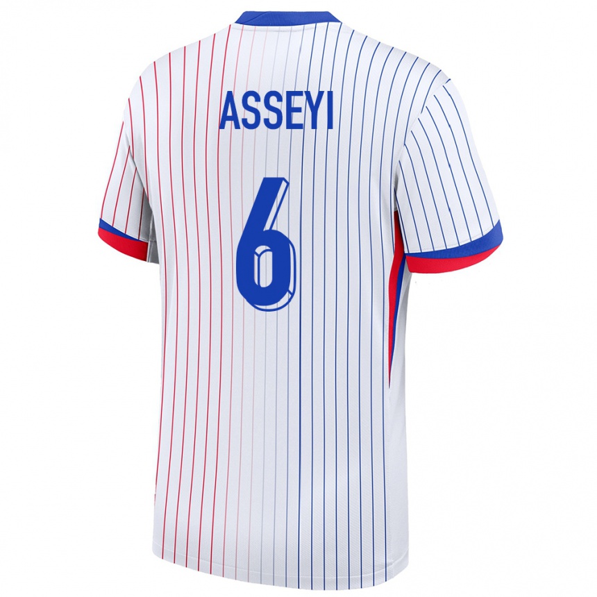 Kids Football France Viviane Asseyi #6 White Away Jersey 24-26 T-Shirt