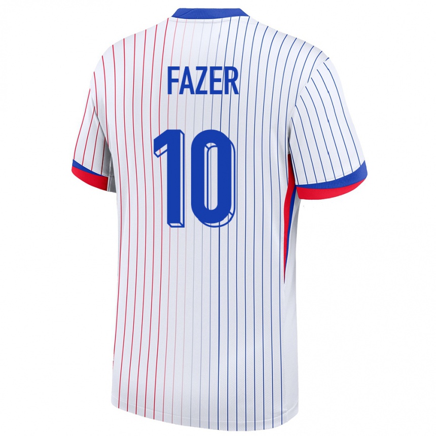 Kids Football France Laurina Fazer #10 White Away Jersey 24-26 T-Shirt