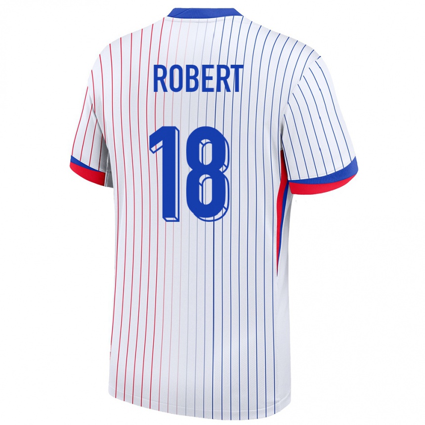 Kids Football France Faustine Robert #18 White Away Jersey 24-26 T-Shirt