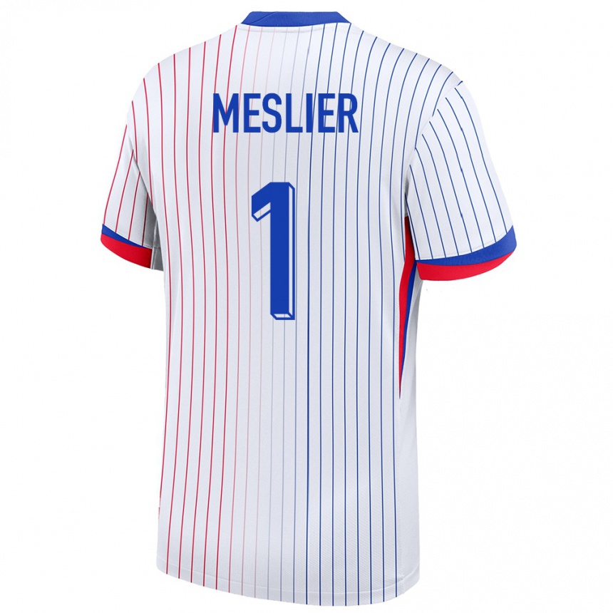 Kids Football France Illan Meslier #1 White Away Jersey 24-26 T-Shirt