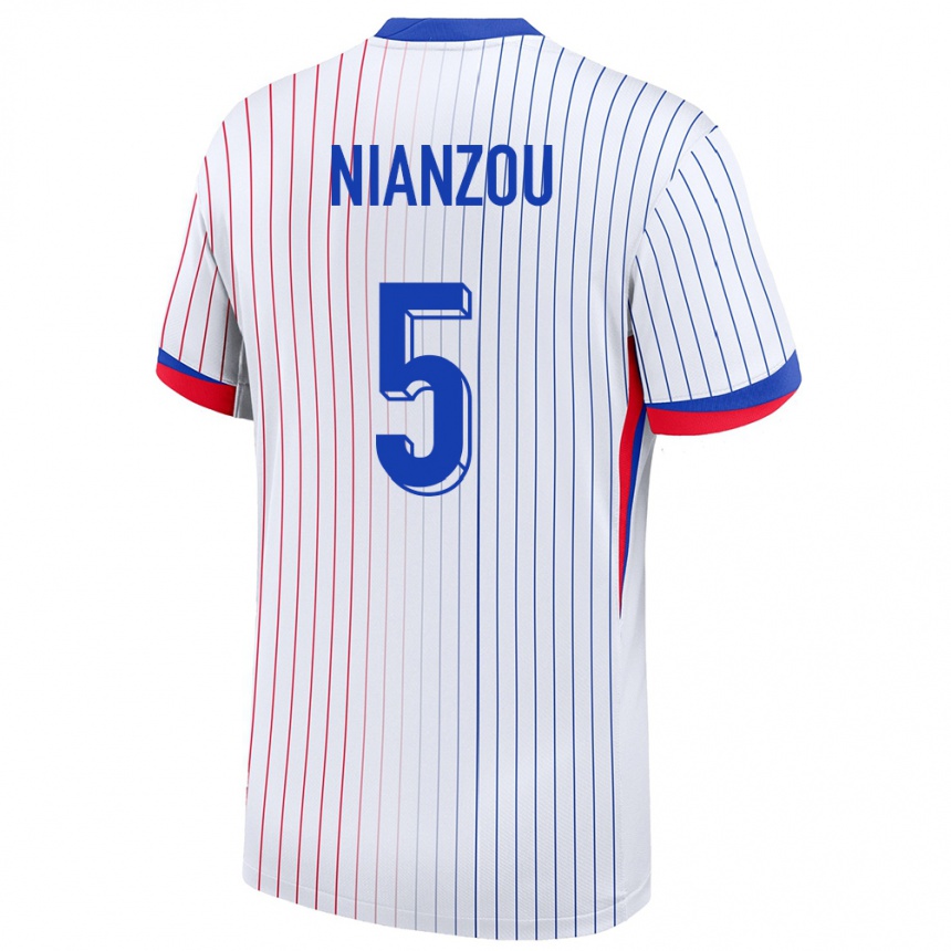 Kids Football France Tanguy Nianzou #5 White Away Jersey 24-26 T-Shirt