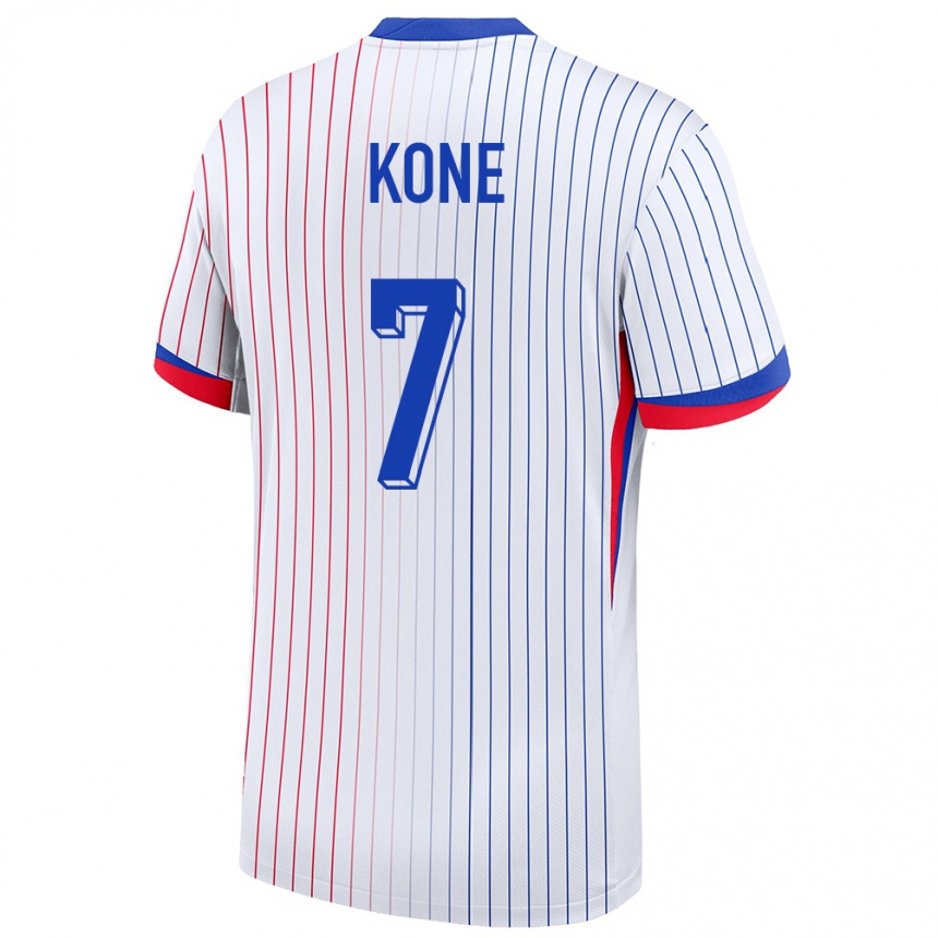 Kids Football France Kouadio Kone #7 White Away Jersey 24-26 T-Shirt