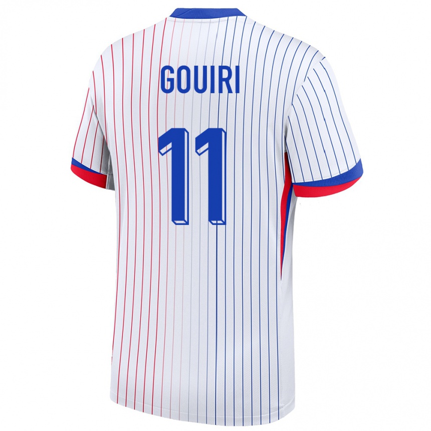 Kids Football France Amine Gouiri #11 White Away Jersey 24-26 T-Shirt