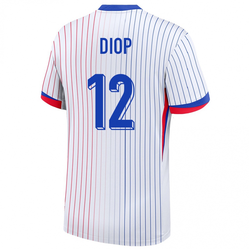 Kids Football France Sofiane Diop #12 White Away Jersey 24-26 T-Shirt