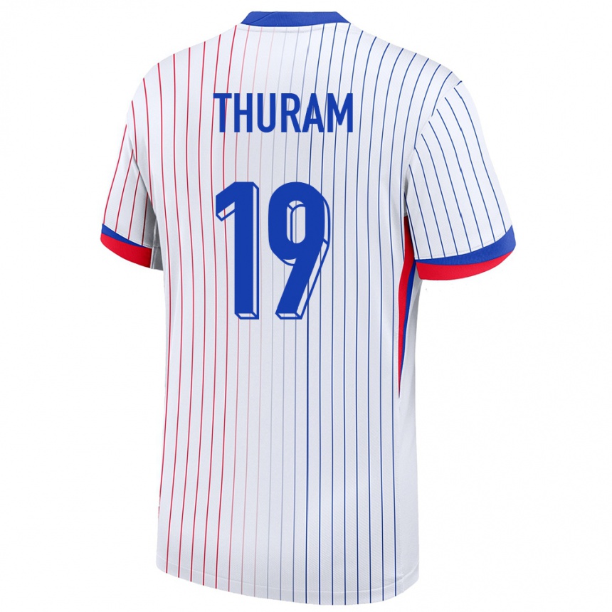 Kids Football France Khephren Thuram #19 White Away Jersey 24-26 T-Shirt