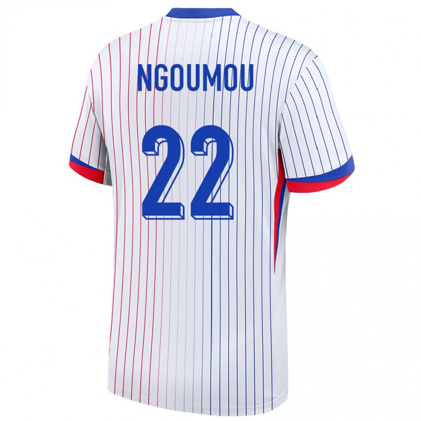 Kids Football France Nathan Ngoumou #22 White Away Jersey 24-26 T-Shirt