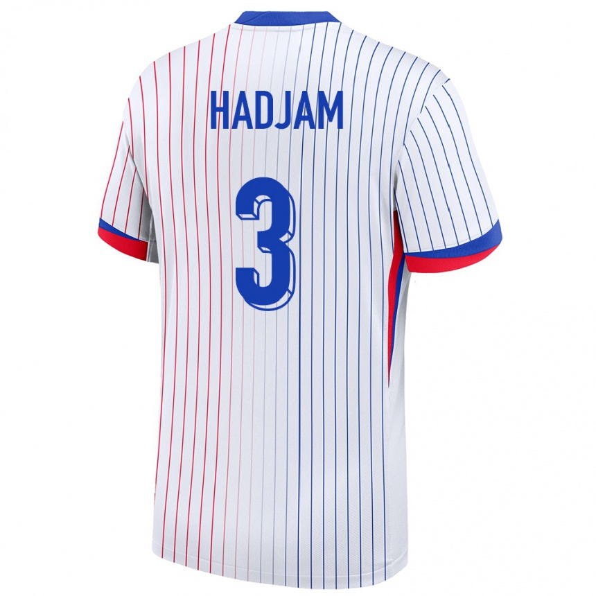 Kids Football France Jaouen Hadjam #3 White Away Jersey 24-26 T-Shirt