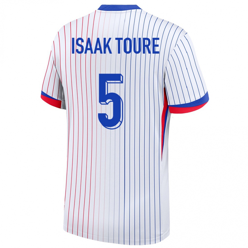 Kids Football France Souleymane Isaak Toure #5 White Away Jersey 24-26 T-Shirt