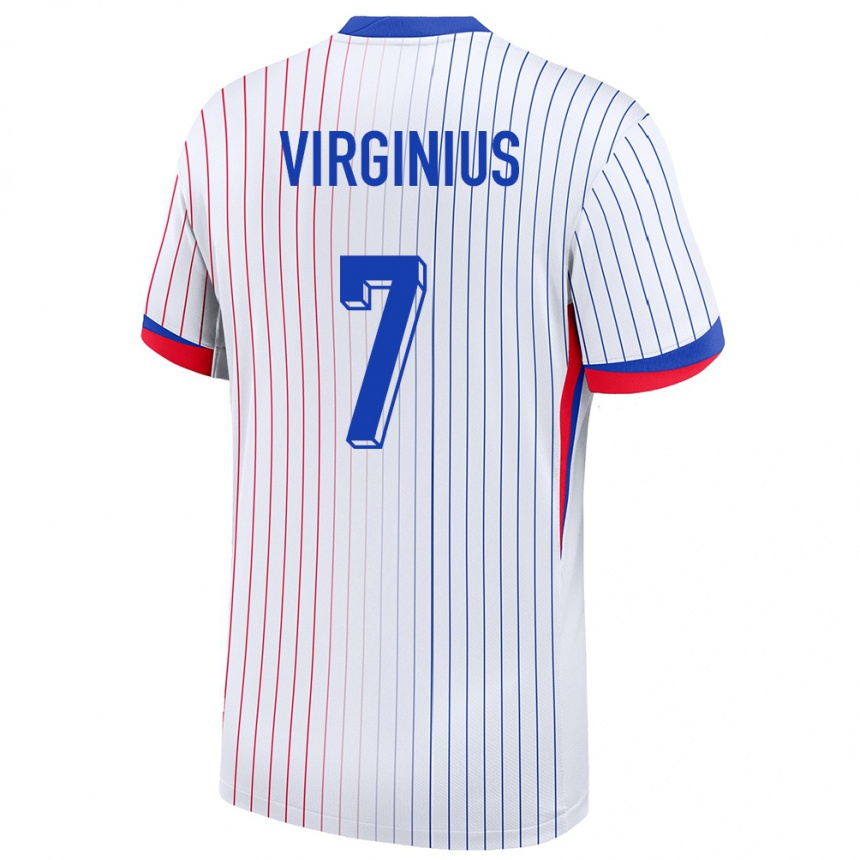 Kids Football France Alan Virginius #7 White Away Jersey 24-26 T-Shirt