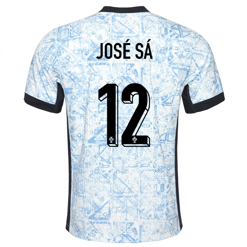 Kids Football Portugal Jose Sa #12 Cream Blue Away Jersey 24-26 T-Shirt
