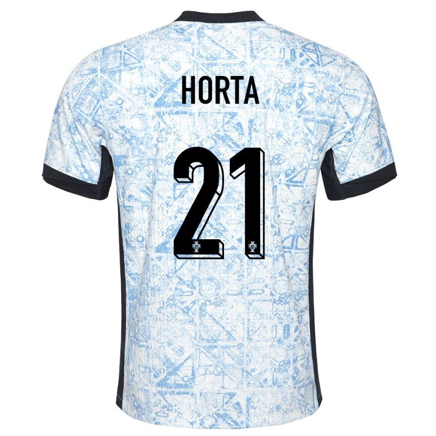 Kids Football Portugal Ricardo Horta #21 Cream Blue Away Jersey 24-26 T-Shirt