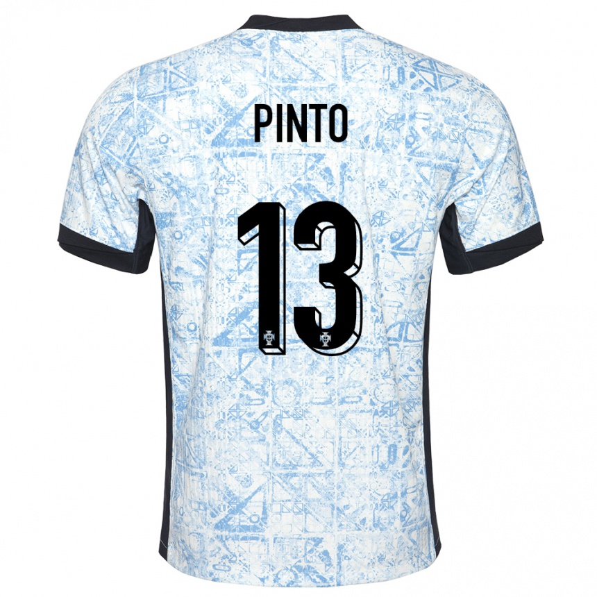 Kids Football Portugal Fatima Pinto #13 Cream Blue Away Jersey 24-26 T-Shirt