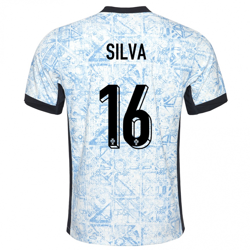 Kids Football Portugal Diana Silva #16 Cream Blue Away Jersey 24-26 T-Shirt