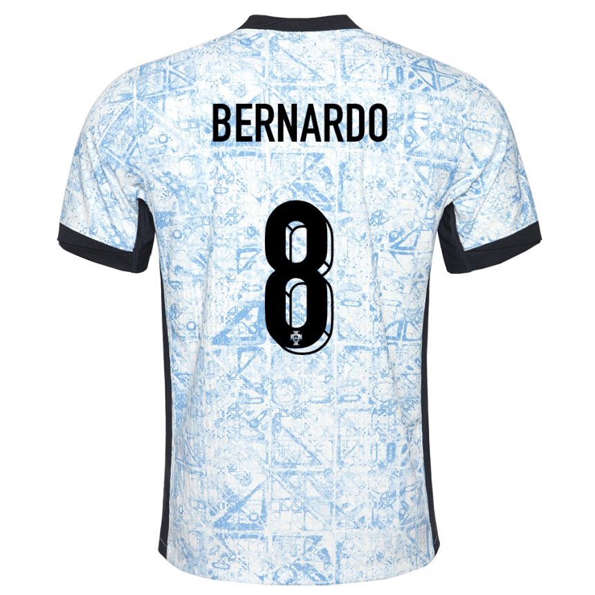 Kids Football Portugal Paulo Bernardo #8 Cream Blue Away Jersey 24-26 T-Shirt