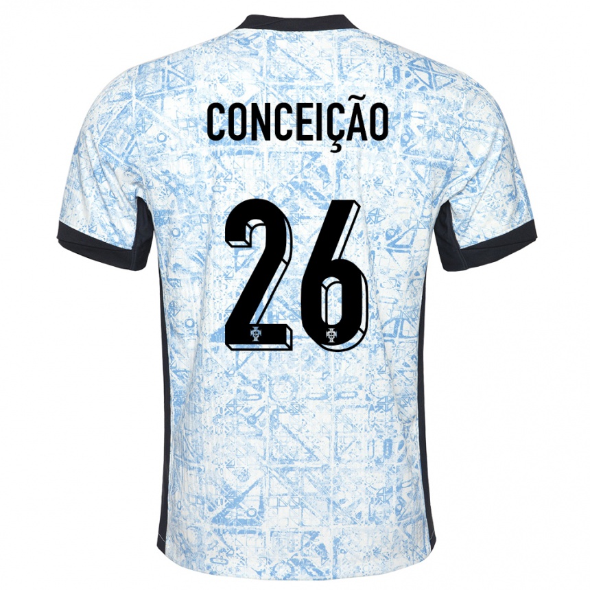 Kids Football Portugal Francisco Conceicao #26 Cream Blue Away Jersey 24-26 T-Shirt