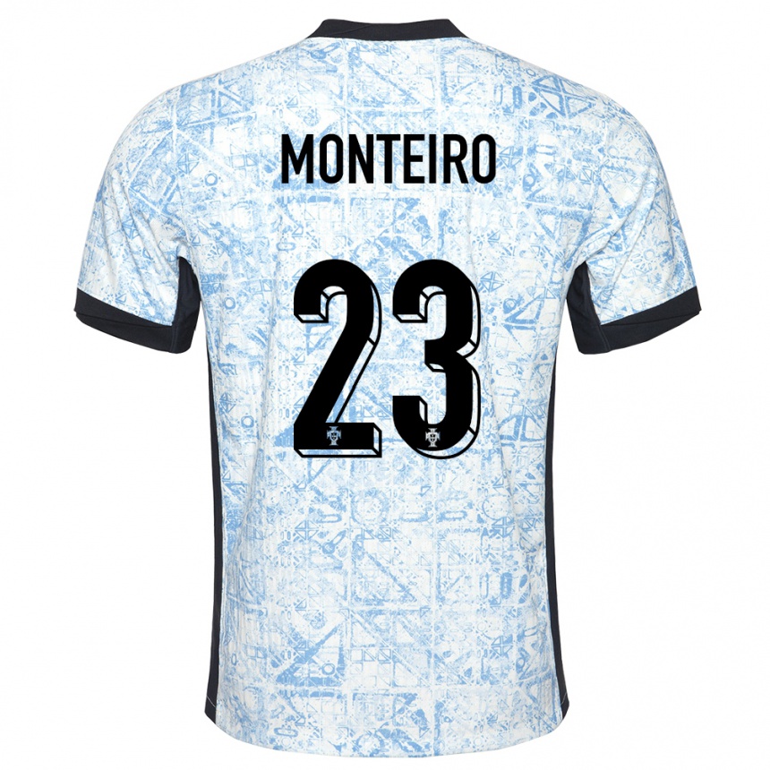 Kids Football Portugal David Monteiro #23 Cream Blue Away Jersey 24-26 T-Shirt