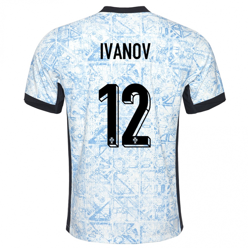 Kids Football Portugal David Ivanov #12 Cream Blue Away Jersey 24-26 T-Shirt