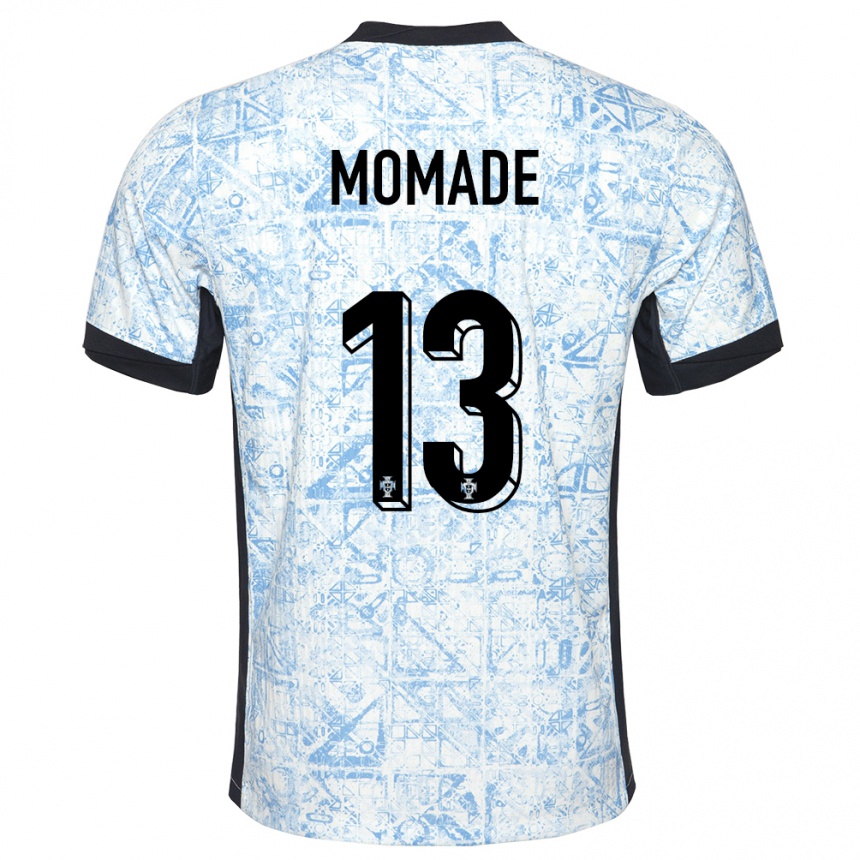 Kids Football Portugal Rayhan Momade #13 Cream Blue Away Jersey 24-26 T-Shirt