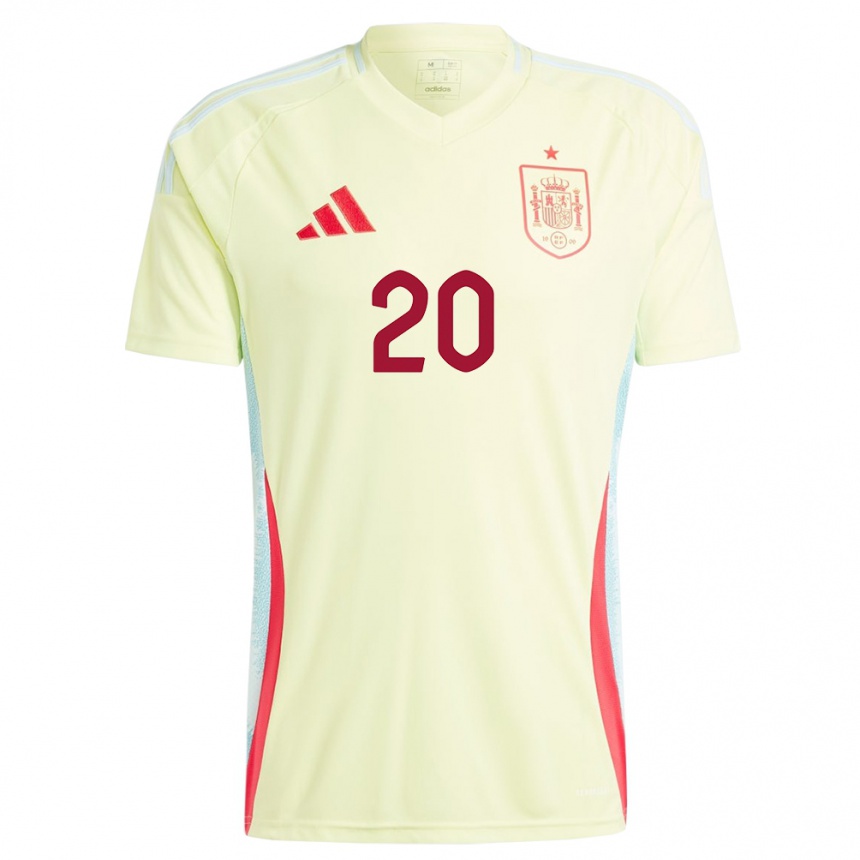 Kids Football Spain Nuria Rabano #20 Yellow Away Jersey 24-26 T-Shirt