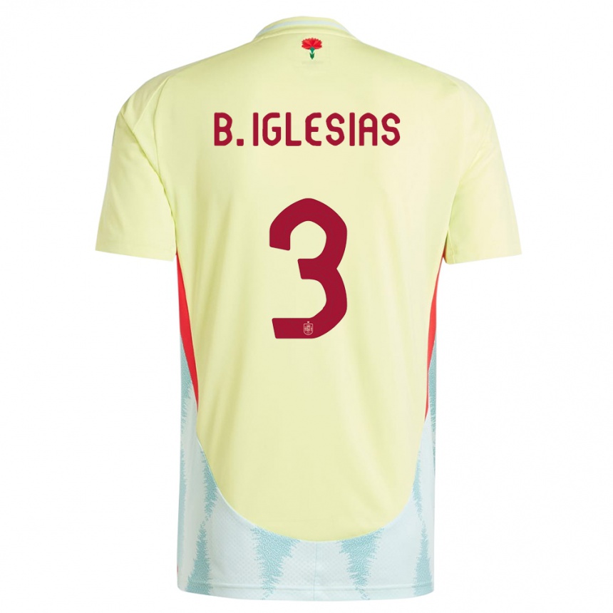 Kids Football Spain Borja Iglesias #3 Yellow Away Jersey 24-26 T-Shirt