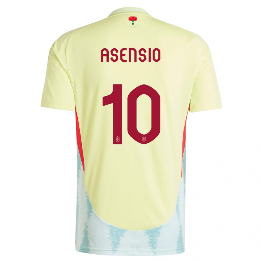 Kids Football Spain Marco Asensio #10 Yellow Away Jersey 24-26 T-Shirt