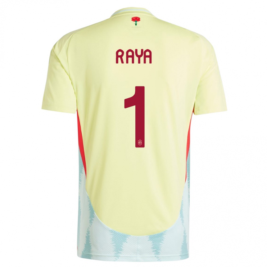 Kids Football Spain David Raya #1 Yellow Away Jersey 24-26 T-Shirt