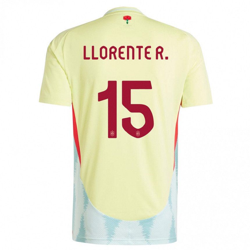 Kids Football Spain Diego Llorente #15 Yellow Away Jersey 24-26 T-Shirt