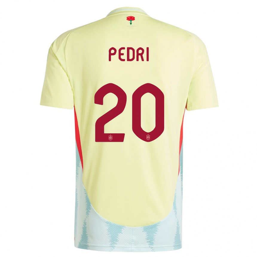 Kids Football Spain Pedri #20 Yellow Away Jersey 24-26 T-Shirt