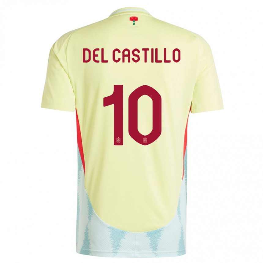 Kids Football Spain Athenea Del Castillo #10 Yellow Away Jersey 24-26 T-Shirt