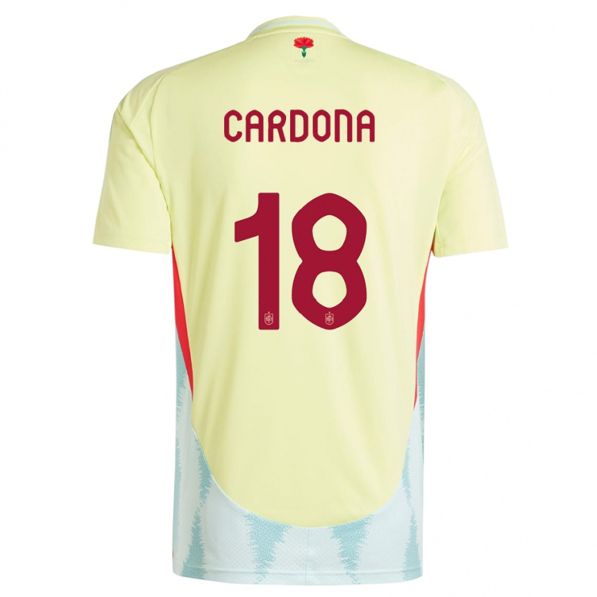 Kids Football Spain Marta Cardona #18 Yellow Away Jersey 24-26 T-Shirt