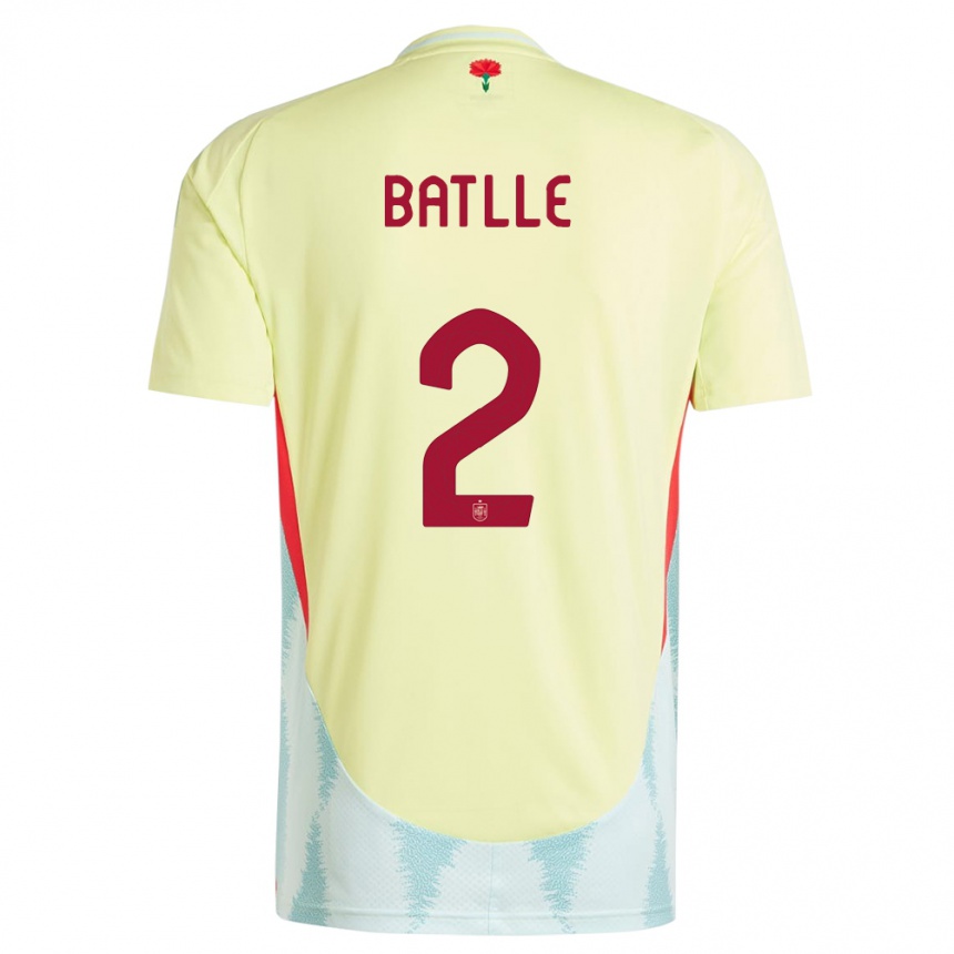 Kids Football Spain Ona Batlle #2 Yellow Away Jersey 24-26 T-Shirt