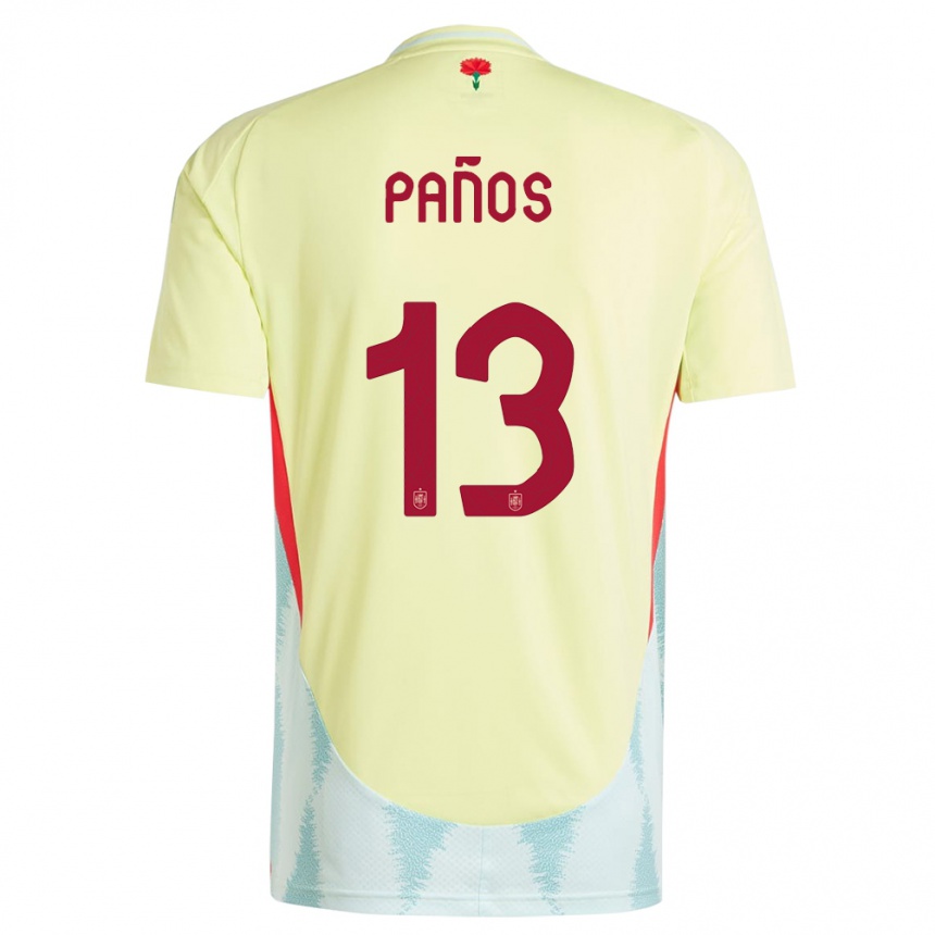 Kids Football Spain Sandra Panos #13 Yellow Away Jersey 24-26 T-Shirt