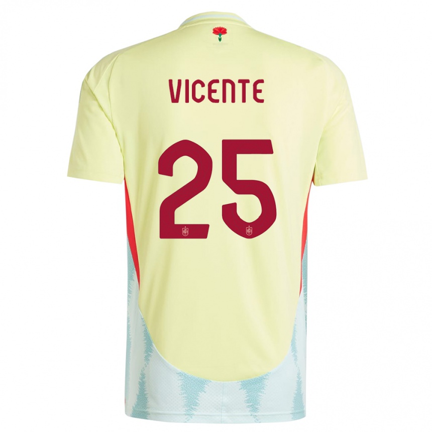 Kids Football Spain Ainhoa Vicente #25 Yellow Away Jersey 24-26 T-Shirt