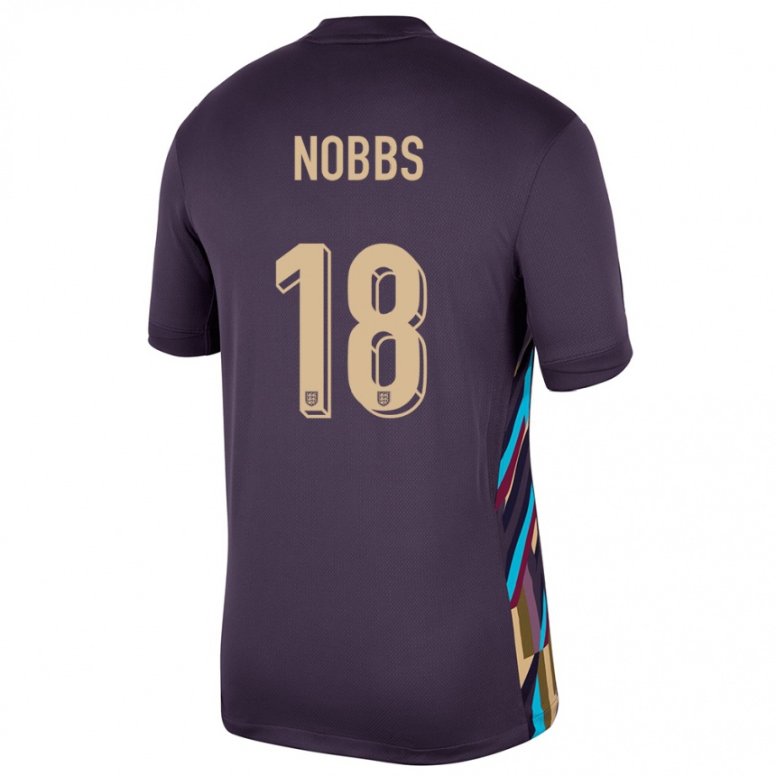 Kids Football England Jordan Nobbs #18 Dark Raisin Away Jersey 24-26 T-Shirt