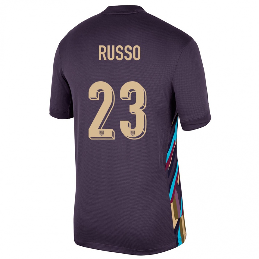 Kids Football England Alessia Russo #23 Dark Raisin Away Jersey 24-26 T-Shirt