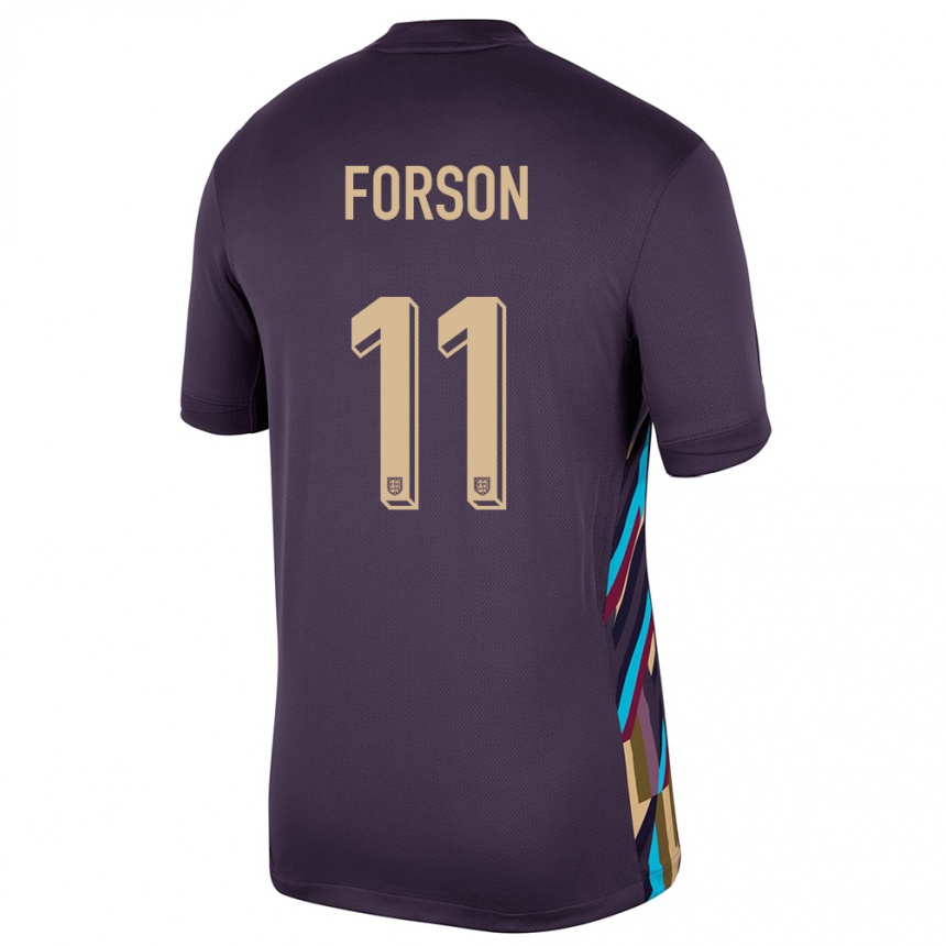 Kids Football England Omari Forson #11 Dark Raisin Away Jersey 24-26 T-Shirt