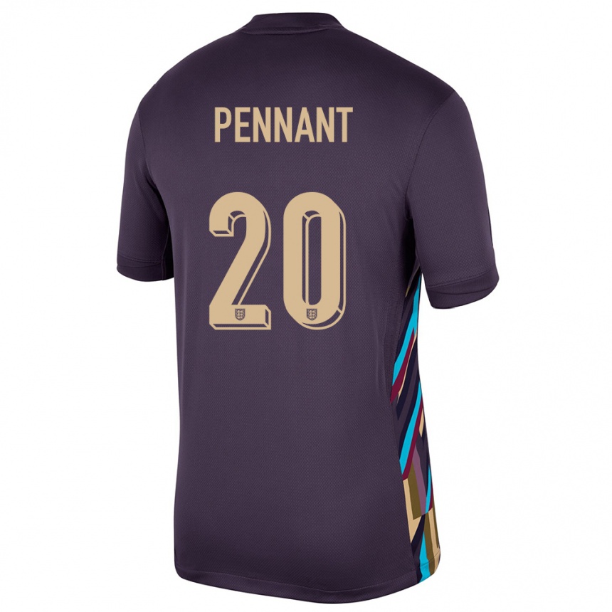 Kids Football England Kian Pennant #20 Dark Raisin Away Jersey 24-26 T-Shirt