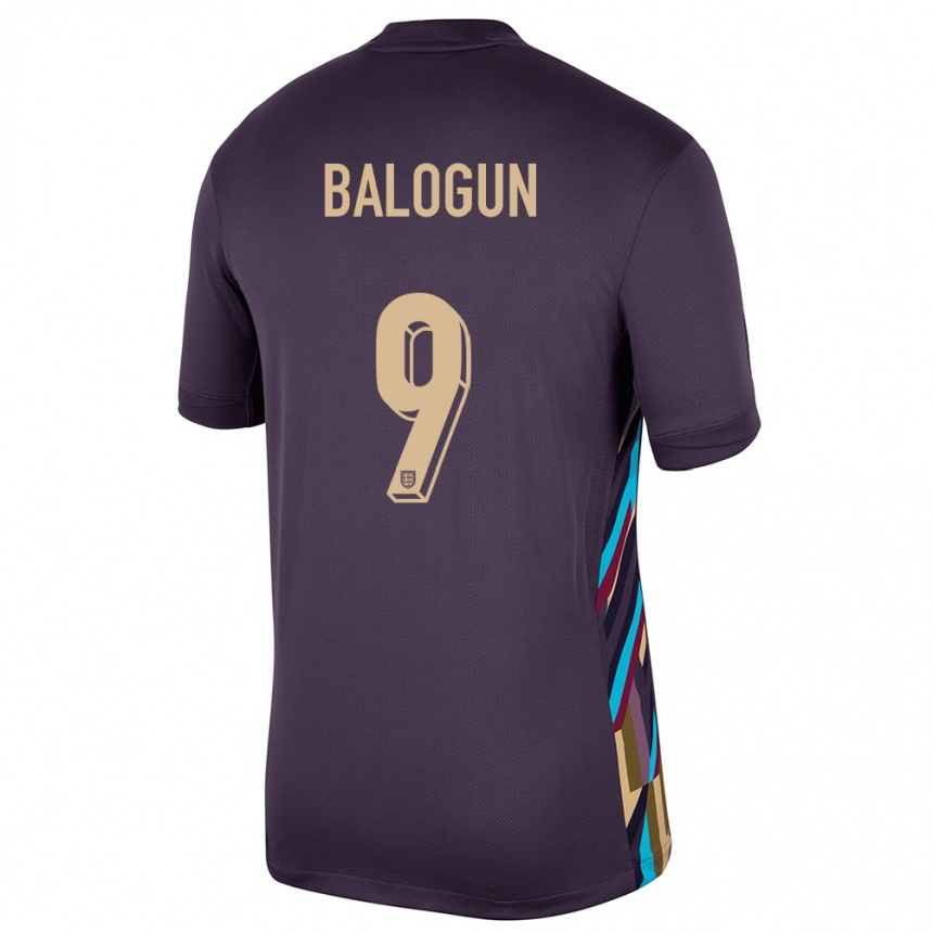 Kids Football England Folarin Balogun #9 Dark Raisin Away Jersey 24-26 T-Shirt