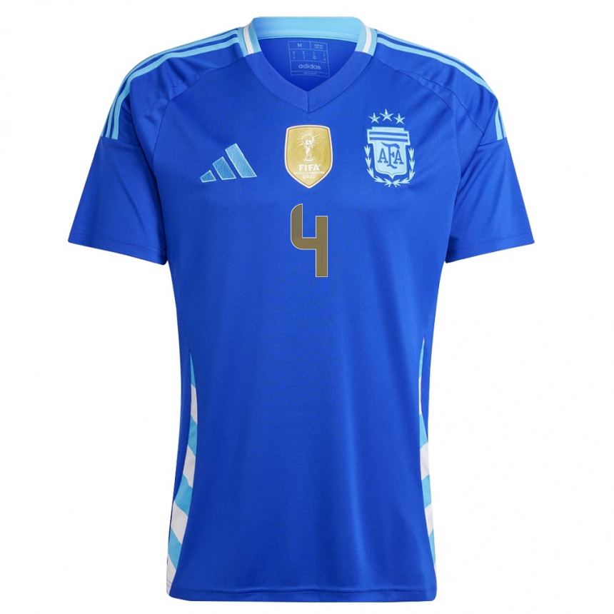 Kids Football Argentina Sofia Schell #4 Blue Away Jersey 24-26 T-Shirt