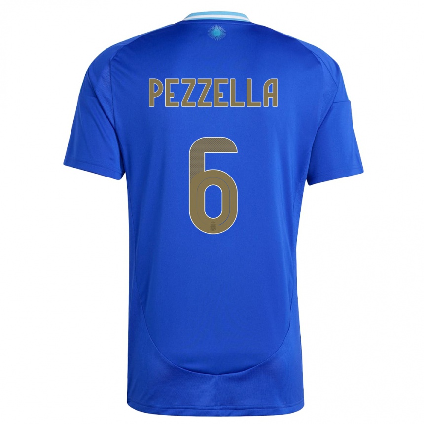 Kids Football Argentina German Pezzella #6 Blue Away Jersey 24-26 T-Shirt