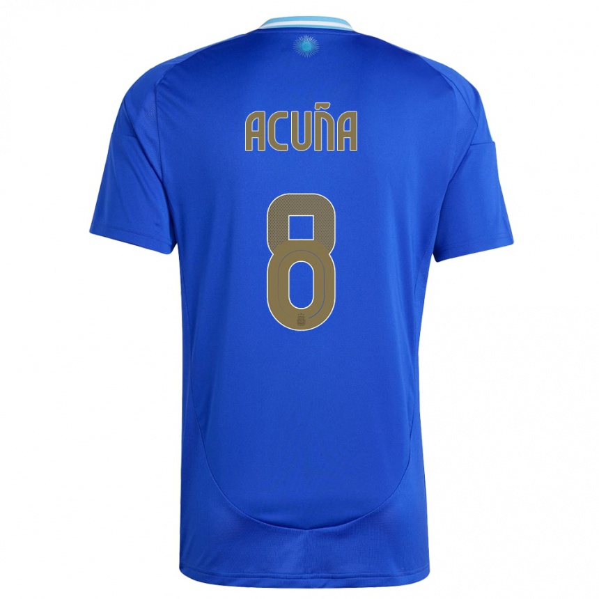 Kids Football Argentina Marcos Acuna #8 Blue Away Jersey 24-26 T-Shirt