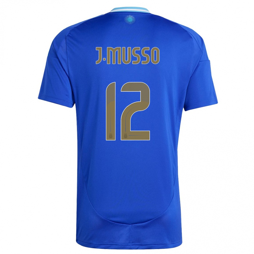 Kids Football Argentina Juan Musso #12 Blue Away Jersey 24-26 T-Shirt